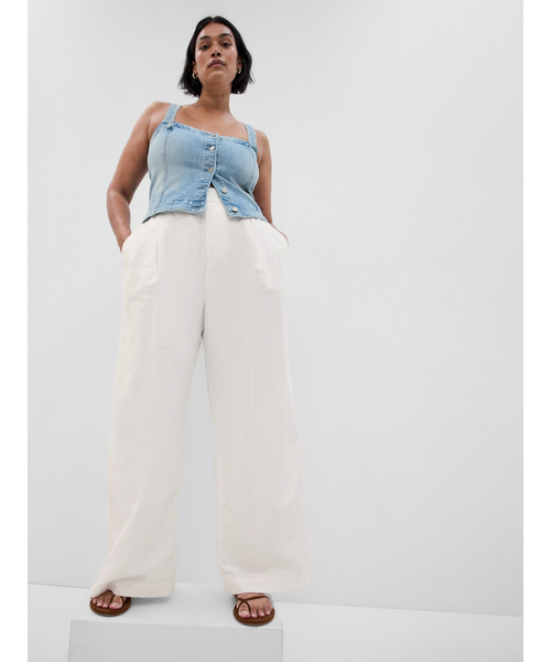 GAP（ギャップ）の「コットンリネン プリーツパンツ（その他パンツ・レディース・ピンク/ブラック/オフホワイト/グリーン・4/00/8/10/0/000/6/2）」の17枚目の写真