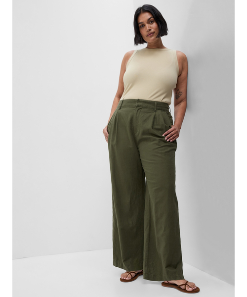 GAP（ギャップ）の「コットンリネン プリーツパンツ（その他パンツ・レディース・ピンク/ブラック/オフホワイト/グリーン・4/00/8/10/0/000/6/2）」の18枚目の写真