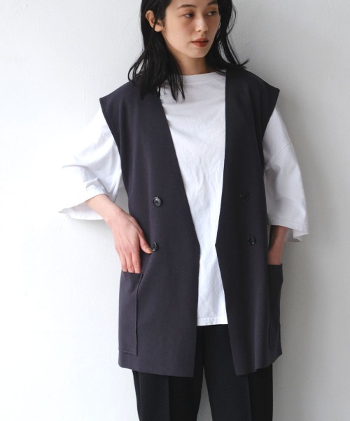 marjour（マージュール）の「PONTE GILET（ベスト・レディース・ネイビー/チャコールグレー・M）」の2枚目の写真
