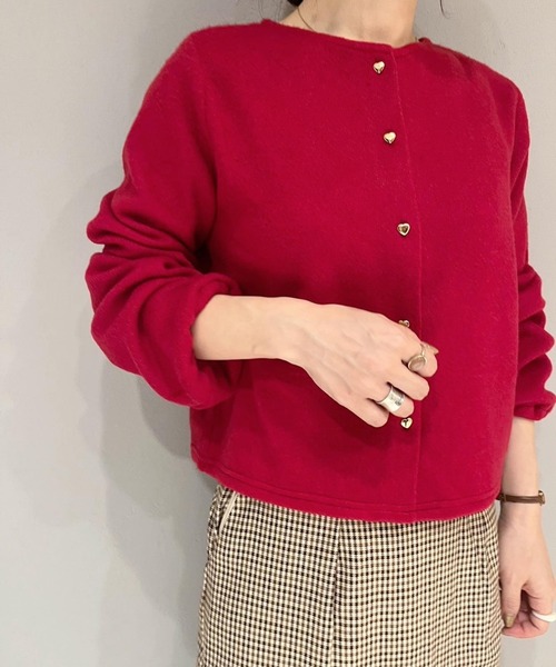ハートボタンカーディガン（カーディガン/ボレロ）｜flower（フラワー