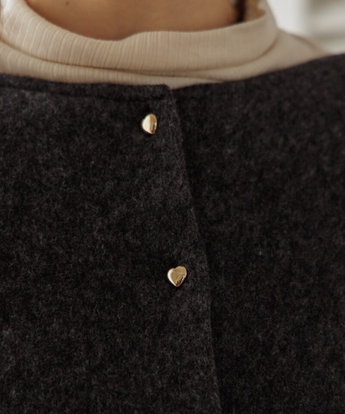 flower（フラワー）の「ハートボタンカーディガン（カーディガン/ボレロ・レディース・グレー/ホワイト/レッド/ブラック・FREE）」の13枚目の写真