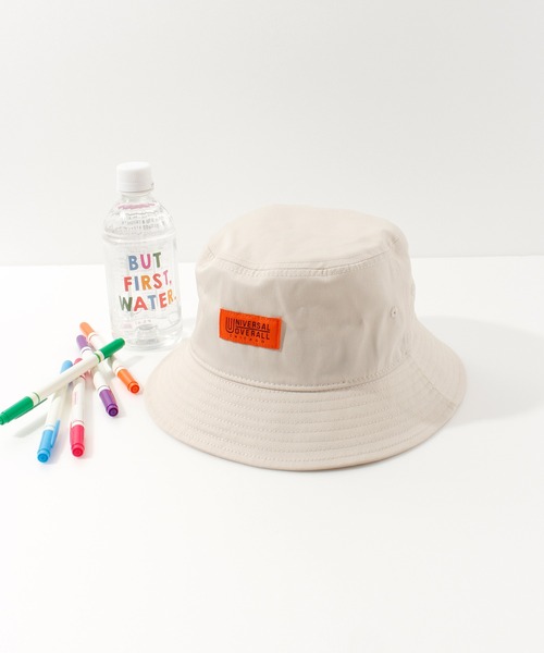 UNIVERSAL OVERALL（ユニバーサルオーバーオール）の「【UNIVERSAL OVERALL/ユニバーサルオーバーオール】ツイルバケットハット（ハット・メンズ・ブラック/ダークグリーン/ベージュ/アイボリー/スモーク/ピンク・F）」の2枚目の写真