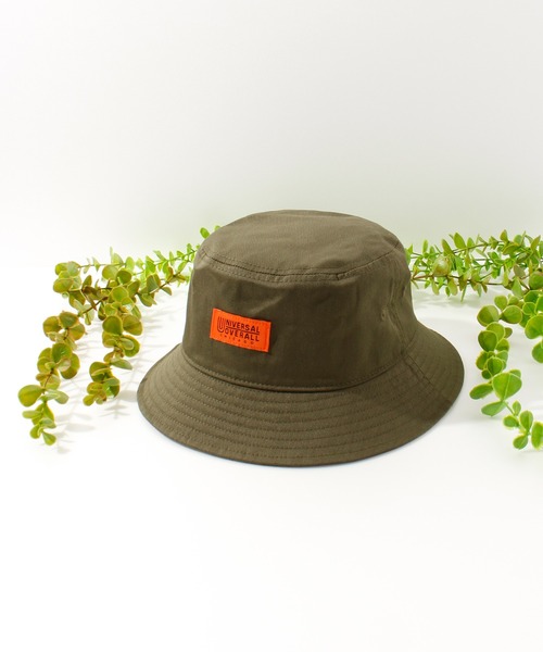 UNIVERSAL OVERALL（ユニバーサルオーバーオール）の「【UNIVERSAL OVERALL/ユニバーサルオーバーオール】ツイルバケットハット（ハット・メンズ・ブラック/ダークグリーン/ベージュ/アイボリー/スモーク/ピンク・F）」の4枚目の写真