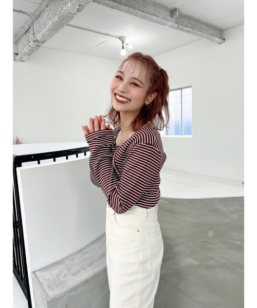 JUMELLE（ジュメロ）の「ボレロデザインプルオーバー（Tシャツ/カットソー・レディース・ホワイト/ブラウン・MEDIUM）」の14枚目の写真