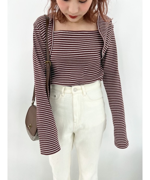 JUMELLE（ジュメロ）の「ボレロデザインプルオーバー（Tシャツ/カットソー・レディース・ホワイト/ブラウン・MEDIUM）」の15枚目の写真