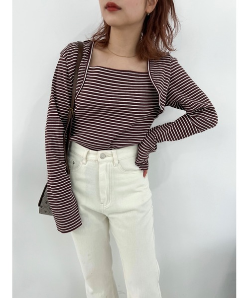 JUMELLE（ジュメロ）の「ボレロデザインプルオーバー（Tシャツ/カットソー・レディース・ホワイト/ブラウン・MEDIUM）」の20枚目の写真