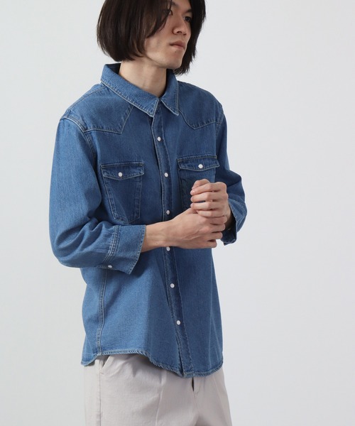 FUNALIVE（ファンアライブ）の「Enjouemen 綿100％デニム7分袖シャツ