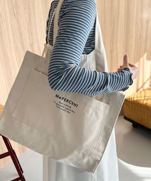 Me%（ミィパーセント）の「MPヨコワイドトート（トートバッグ・レディース・ブラック/アイボリー・FREE）」の9枚目の写真