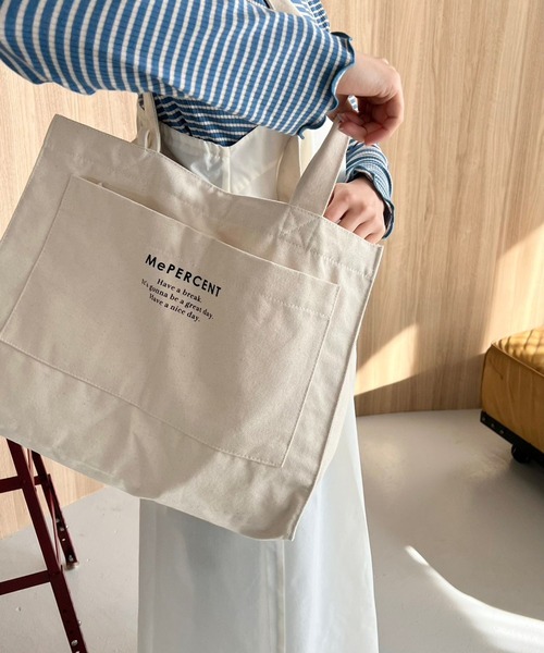 Me%（ミィパーセント）の「MPヨコワイドトート（トートバッグ・レディース・ブラック/アイボリー・FREE）」の10枚目の写真