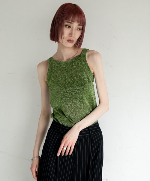 VACANCY(ヴァカンシー)の「アメスリラメインナー(Tシャツ/カットソー・レディース・シルバー/ブルー/グリーン/ブラック・FREE)」の6枚目の写真