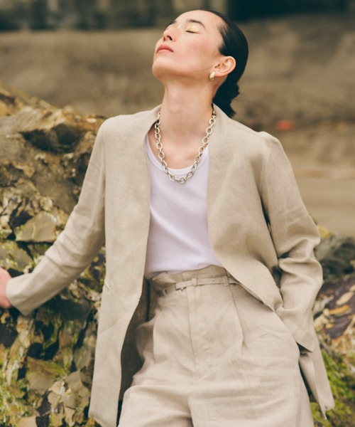 audrey and john wad(オードリーアンドジョンワッド)の「シルケットフライスタンクトップ≪UVカット≫ -手洗い可-(タンクトップ・レディース・オレンジ/ホワイト/ライトブルー/ライトイエロー・FREE)」の15枚目の写真