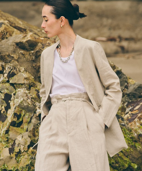 audrey and john wad(オードリーアンドジョンワッド)の「シルケットフライスタンクトップ≪UVカット≫ -手洗い可-(タンクトップ・レディース・オレンジ/ホワイト/ライトブルー/ライトイエロー・FREE)」の16枚目の写真