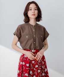 組曲（クミキョク）の「【洗える・涼感】シアーボイルバンドカラー ブラウス（シャツ/ブラウス）」