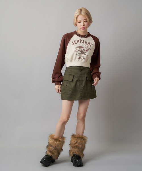 SPINNS（スピンズ）の「カーゴミニスカート（スカート・レディース・ブラック系/サックスブルー系/ブラック/カーキ/カモフラージュ・ONESIZE）」の7枚目の写真