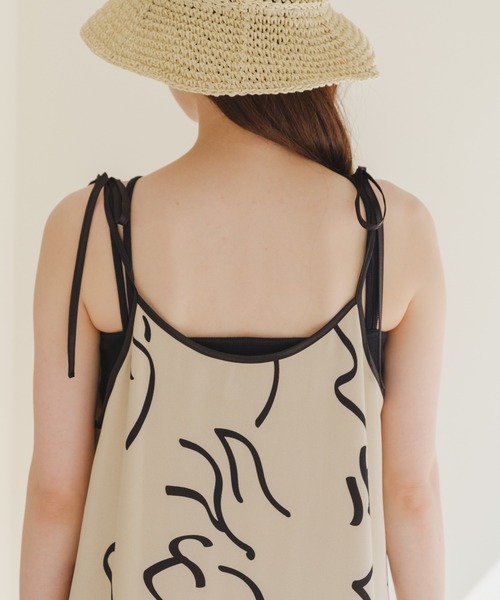 Kastane(カスタネ)の「ウェーブ柄パイピングワンピース(ワンピース・レディース・ブラック/アイボリー・FREE)」の14枚目の写真