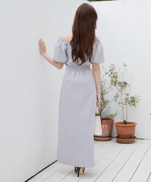 2wayオフショルスリットロングワンピース（ワンピース