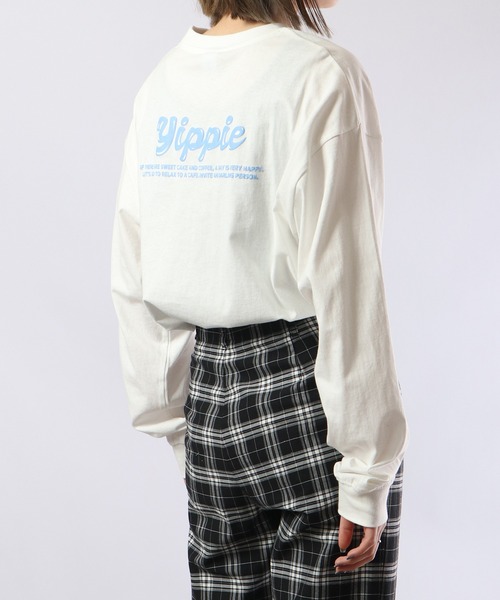 spiritoso（スピリトーゾ）の「spiritoso シンプル発砲プリントロンT 長袖（Tシャツ/カットソー・レディース・ブラック/ピンク/オフホワイト・F）」の19枚目の写真