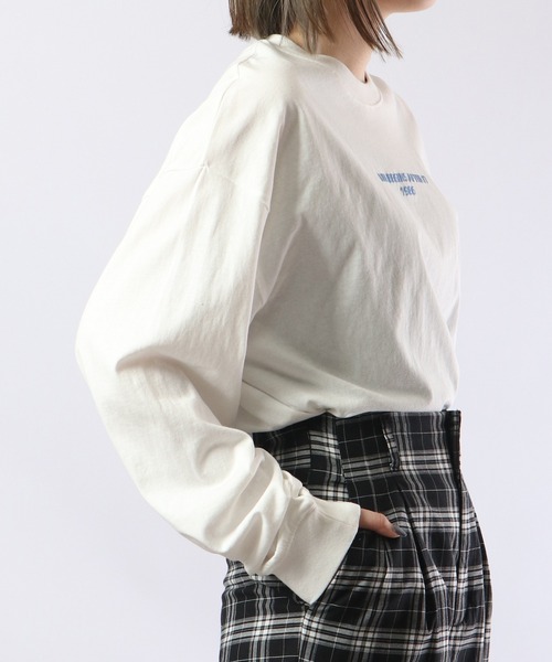 spiritoso（スピリトーゾ）の「spiritoso シンプル発砲プリントロンT 長袖（Tシャツ/カットソー・レディース・ブラック/ピンク/オフホワイト・F）」の20枚目の写真