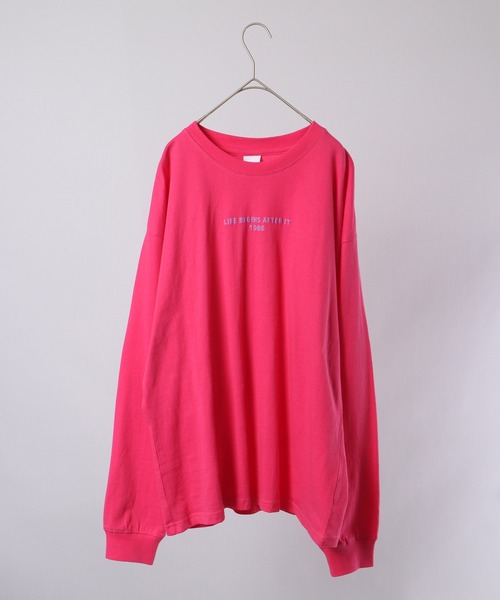 spiritoso（スピリトーゾ）の「spiritoso シンプル発砲プリントロンT 長袖（Tシャツ/カットソー・レディース・ブラック/ピンク/オフホワイト・F）」の12枚目の写真