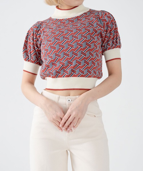 qumerry.（キュメリ）の「ジオメパターンショートプルオーバー（その他トップス・レディース・ブルー系その他/オレンジ系その他・FREE）」の2枚目の写真