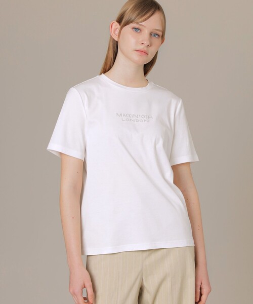 MACKINTOSH LONDON（マッキントッシュ ロンドン）の「スタッズロゴTシャツ（Tシャツ/カットソー・レディース・ブラック/オフホワイト・40/38）」の2枚目の写真