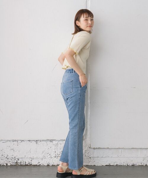 RETRO GIRL(レトロガール)の「テレコカットカーデ(Tシャツ/カットソー・レディース・イエロー/ブルー/ホワイト/ブラック系その他3・FREE)」の9枚目の写真