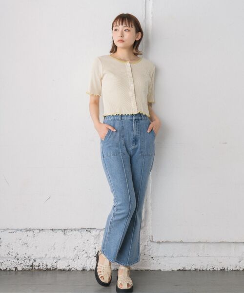 RETRO GIRL(レトロガール)の「テレコカットカーデ(Tシャツ/カットソー・レディース・イエロー/ブルー/ホワイト/ブラック系その他3・FREE)」の11枚目の写真