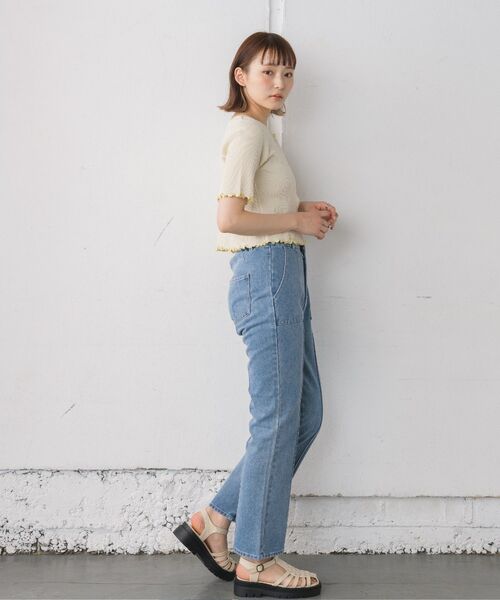 RETRO GIRL(レトロガール)の「テレコカットカーデ(Tシャツ/カットソー・レディース・イエロー/ブルー/ホワイト/ブラック系その他3・FREE)」の13枚目の写真