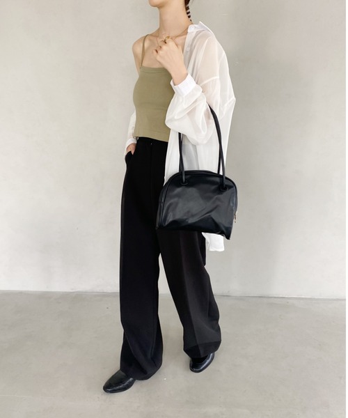 thank U more（サンキューモア）の「【カップ付き】ショート丈キャミソール（キャミソール・レディース・ブラック/ホワイト/グリーン・FREE）」の12枚目の写真