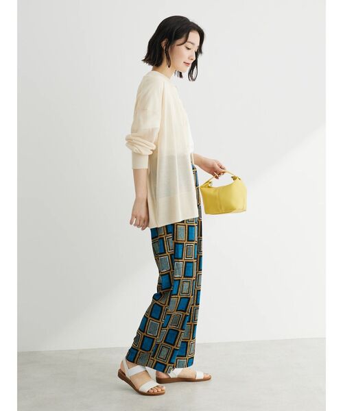 Green　Parks（グリーンパークス）の「フィラメントラメシアーカーディガン（カーディガン/ボレロ・レディース・ブルー/ブラック/オフホワイト/イエロー・FREE）」の5枚目の写真