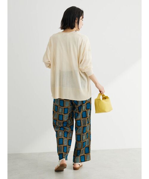 Green　Parks（グリーンパークス）の「フィラメントラメシアーカーディガン（カーディガン/ボレロ・レディース・ブルー/ブラック/オフホワイト/イエロー・FREE）」の6枚目の写真