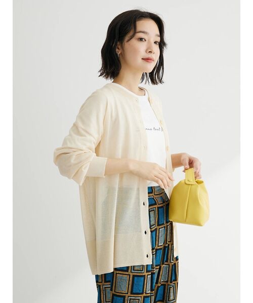 Green　Parks（グリーンパークス）の「フィラメントラメシアーカーディガン（カーディガン/ボレロ・レディース・ブルー/ブラック/オフホワイト/イエロー・FREE）」の9枚目の写真