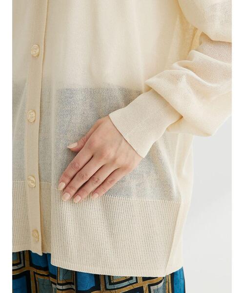 Green　Parks（グリーンパークス）の「フィラメントラメシアーカーディガン（カーディガン/ボレロ・レディース・ブルー/ブラック/オフホワイト/イエロー・FREE）」の16枚目の写真