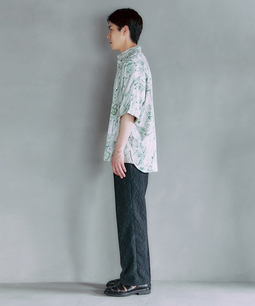 PUBLIC TOKYO（パブリックトウキョウ）の「マルチプリントトロミオーバーシャツ（シャツ/ブラウス・メンズ・ネイビー/ブラック/ミント/ダークネイビー/ライトブラウン/ブラック系その他2/カーキ/アイボリー・1/2）」の15枚目の写真