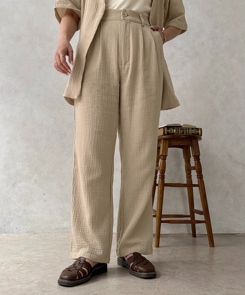 apres jour clair（アプレジュールクレア）の「【apres jour clair】【SET UP可能】ストレートパンツ【ZOZOTOWN限定アイテム】（その他パンツ・レディース・ライトブラウン/ライトベージュ/アイボリー・X-LARGE/フリー）」の4枚目の写真