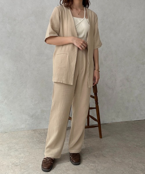 apres jour clair（アプレジュールクレア）の「【apres jour clair】【SET UP可能】ストレートパンツ【ZOZOTOWN限定アイテム】（その他パンツ・レディース・ライトブラウン/ライトベージュ/アイボリー・X-LARGE/フリー）」の8枚目の写真