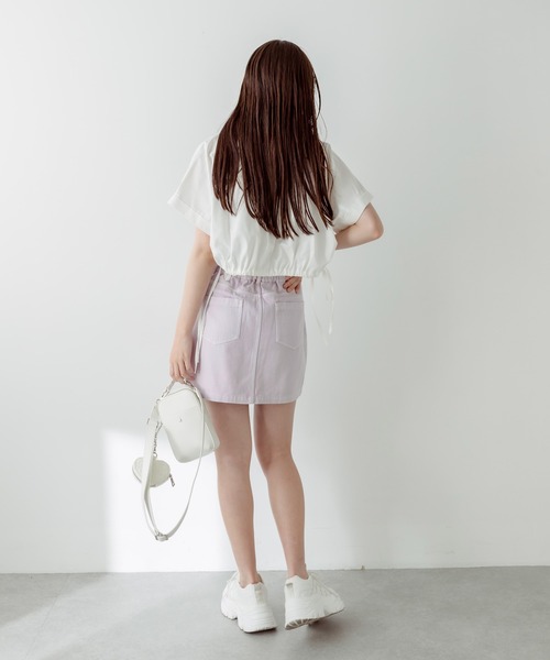 OLIVE des OLIVE（オリーブデオリーブ）の「スリットきれい色ミニスカート　1031010380（スカート・レディース・サックスブルー/ラベンダー・FREE）」の5枚目の写真