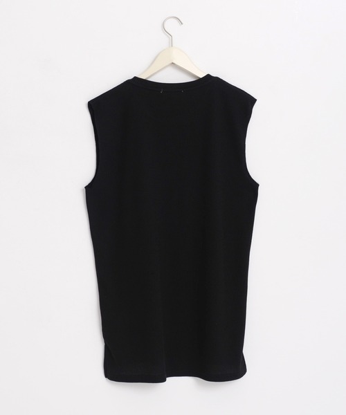 Revo.（レボ）の「ワッフル 裾スクエア ノースリーブ カットソー / レイヤード ロング丈 タンクトップ（タンクトップ・メンズ・ホワイト/ブラック・M/L）」の3枚目の写真