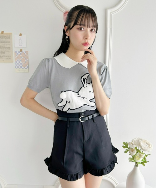 Loueme(ルエム)の「ベルト付きハイウエストフリルショートパンツ(その他パンツ・レディース・ベージュ/ブラック/グレー・S/M)」の18枚目の写真