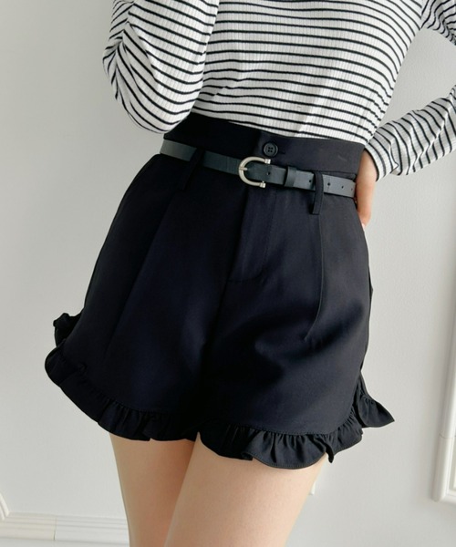 CELFORD♡ベルト付きハイウエストショートパンツ　IVR 36 ベルト付きハイウエストショートパンツ(ショートパンツ)｜PANTS