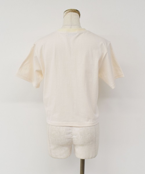 Reurie'(レウリィ)の「【ZOZO限定】ショート丈ロゴT / プリントT オーバーサイズ クロップド丈 グレー ベージュ グリーン ピンク(Tシャツ/カットソー・レディース・ベージュ/グレー・FREE)」の19枚目の写真