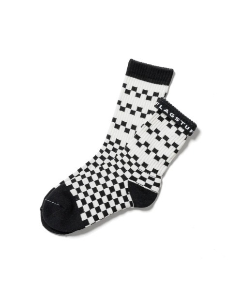 F-LAGSTUF-F(フラグスタフ)の「F-LAGSTUF-F/フラグスタフ/4LINE CHECKER FLAG SOX(ソックス/靴下・メンズ・レッド/ブラック/ブルー・F)」の2枚目の写真