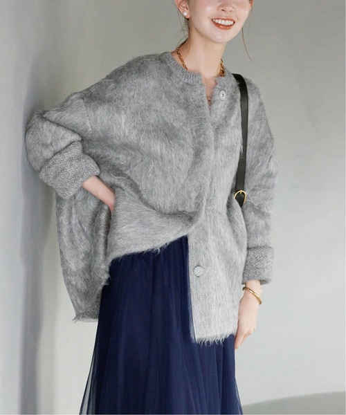 SLOBE IENA（スローブイエナ）の「《追加》シャギーニットカーディガン（カーディガン/ボレロ・レディース・グレー/ピンク系その他・36/38）」の19枚目の写真