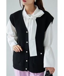 【ZOZO限定】パールボタンニットベスト