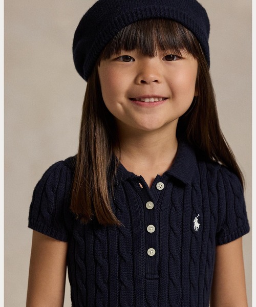 ケーブルニット コットン Polo セーター ドレス（ワンピース）｜POLO