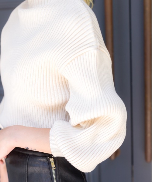 SpRay（スプレイ）の「ボリュームスリーブボトルネックニット（ニット/セーター・レディース・グリーン/アイボリー/イエロー/ブラウン/ピンクベージュ/グレー/レッド系その他/ブラック/ライトベージュ/パープル/ブルー・FREE）」の20枚目の写真