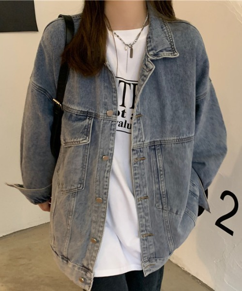 deux amour（ドゥーザムール）の「BIGジージャン（デニムジャケット・レディース・ブルー・FREE）」の3枚目の写真