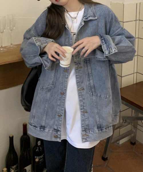 deux amour（ドゥーザムール）の「BIGジージャン（デニムジャケット・レディース・ブルー・FREE）」の4枚目の写真