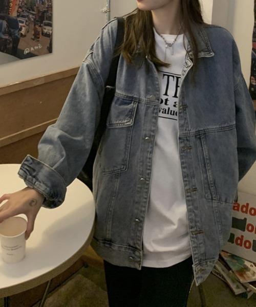 deux amour（ドゥーザムール）の「BIGジージャン（デニムジャケット・レディース・ブルー・FREE）」の2枚目の写真