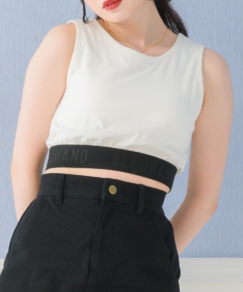 ems excite(エムズエキサイト)の「裾ロゴタンク(Tシャツ/カットソー・レディース・ブラック/ブラック系その他3/オフホワイト・FREE)」の12枚目の写真
